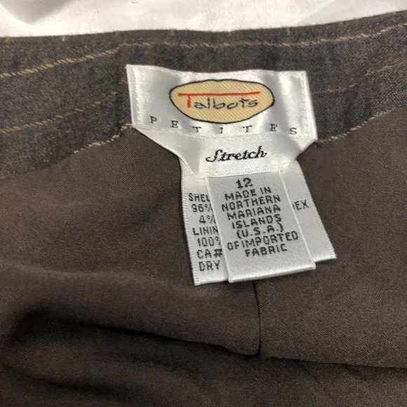 Talbots size 12 petite brown lined wool slacks - Picture 3 of 10